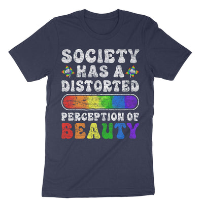 Navy Society Has A Distorted Perception Of Beauty T-Shirt#color_navy
