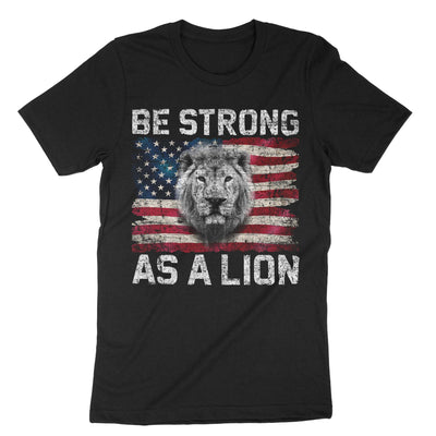 Black Be Strong As A Lion T-Shirt#color_black