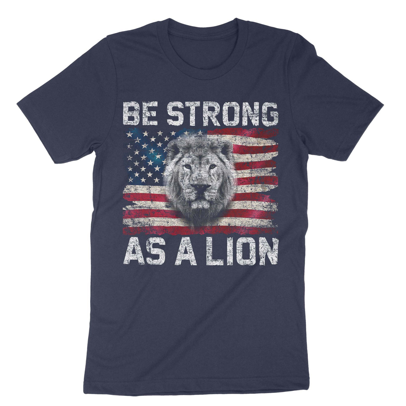 Navy Be Strong As A Lion T-Shirt#color_navy