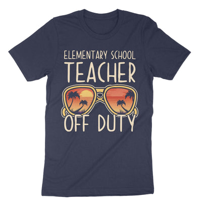 Navy Elementary School Teacher Off Duty T-Shirt#color_navy