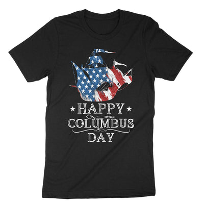 Black Happy Columbus Day T-Shirt#color_black