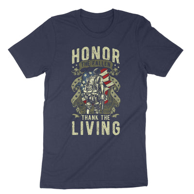 Navy Honor The Fallen Thank The Living T-Shirt#color_navy