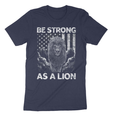 Navy Be Strong As A Lion T-Shirt#color_navy