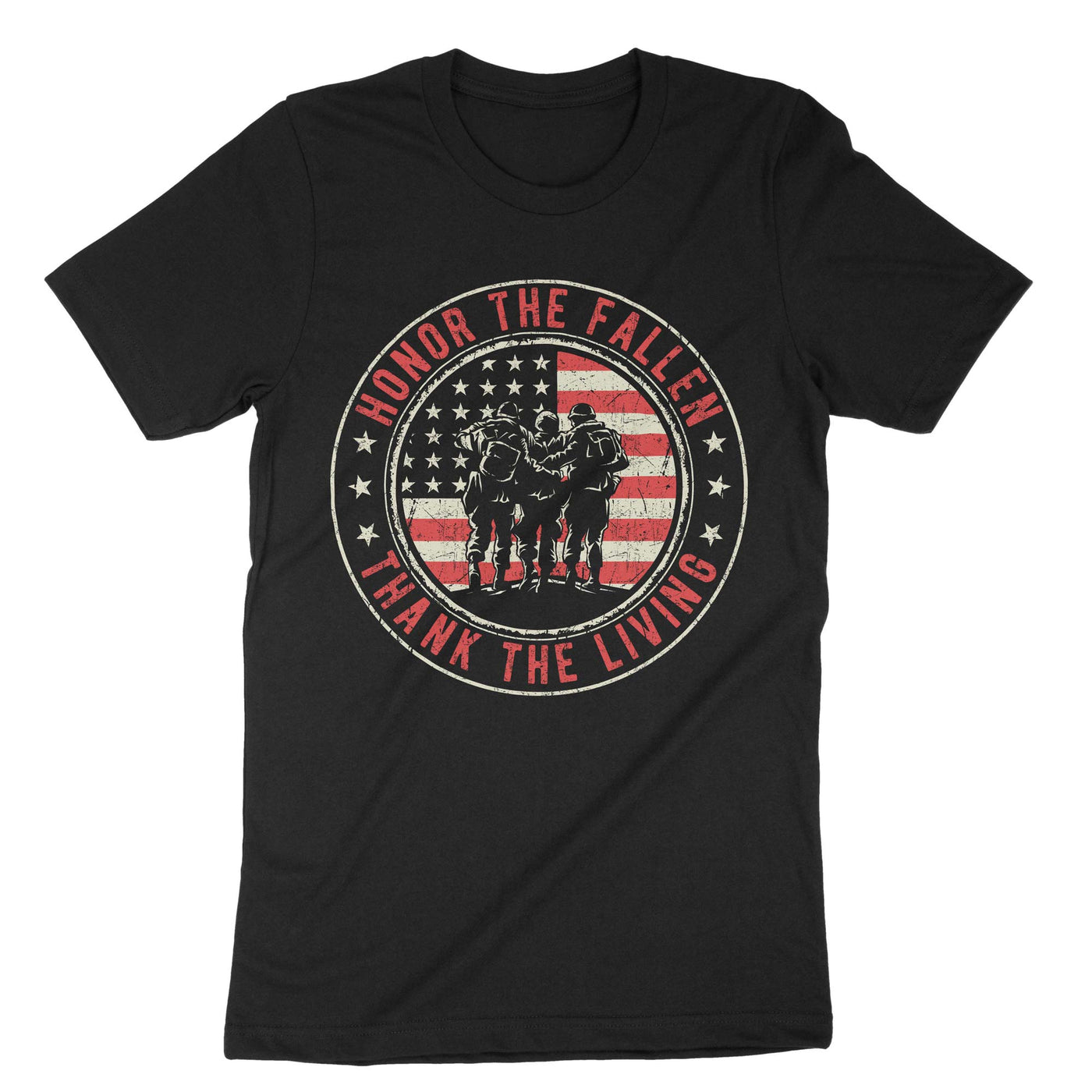 Black Honor The Fallen Thank The Living T-Shirt#color_black
