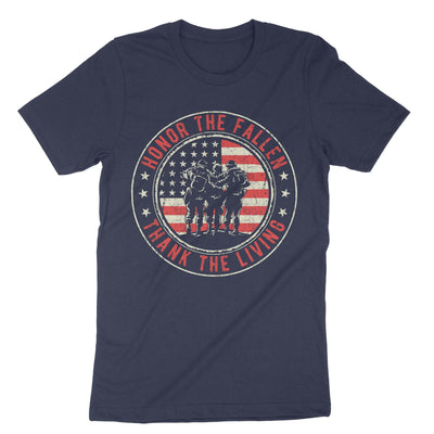 Navy Honor The Fallen Thank The Living T-Shirt#color_navy