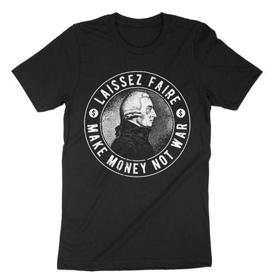 Black Adam Smith Laissez Faire T-Shirt#color_black