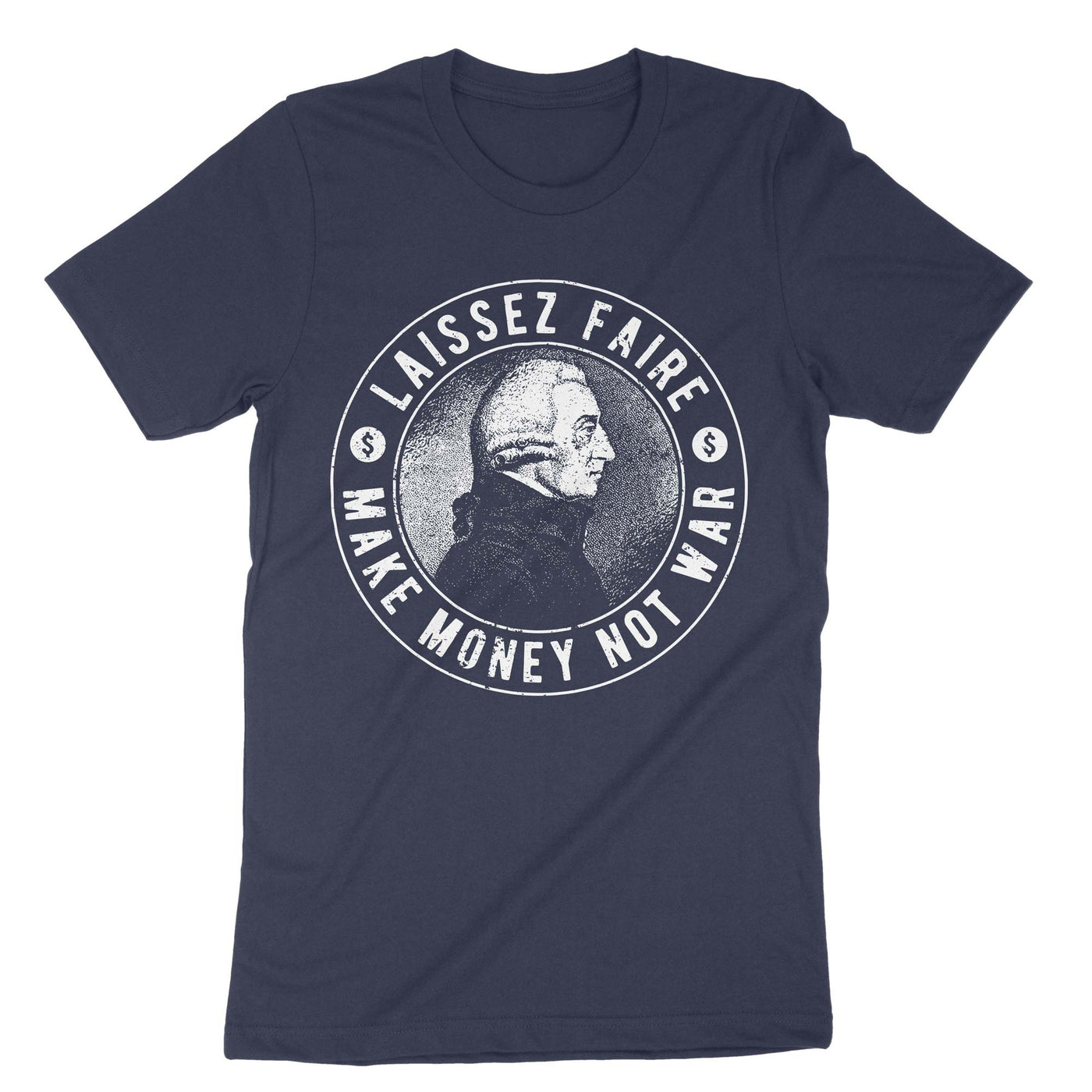 Navy Adam Smith Laissez Faire T-Shirt#color_navy