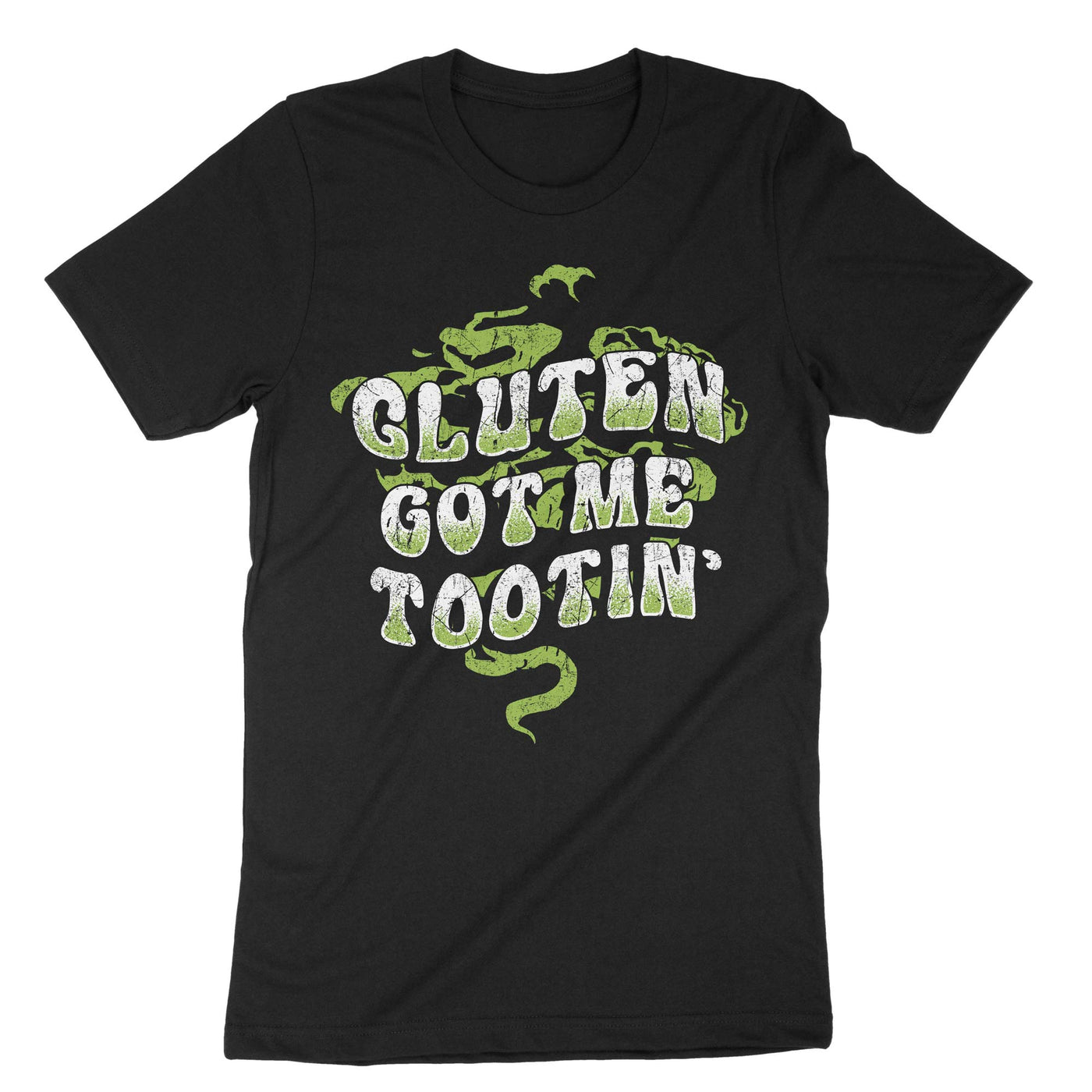 Black Gluten Got Me Tootin T-Shirt#color_black