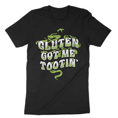 Black Gluten Got Me Tootin T-Shirt#color_black