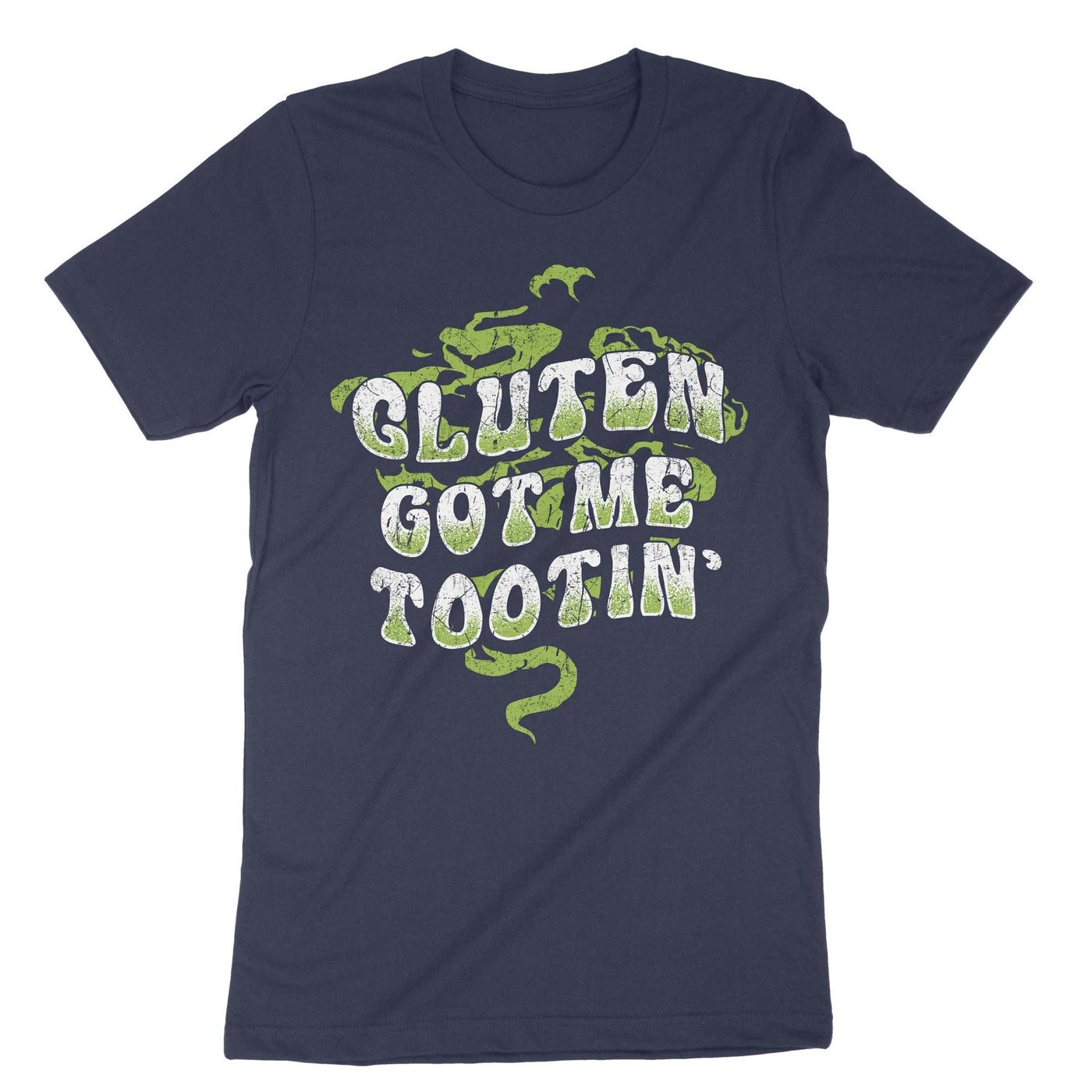 Navy Gluten Got Me Tootin T-Shirt#color_navy