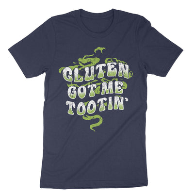 Navy Gluten Got Me Tootin T-Shirt#color_navy