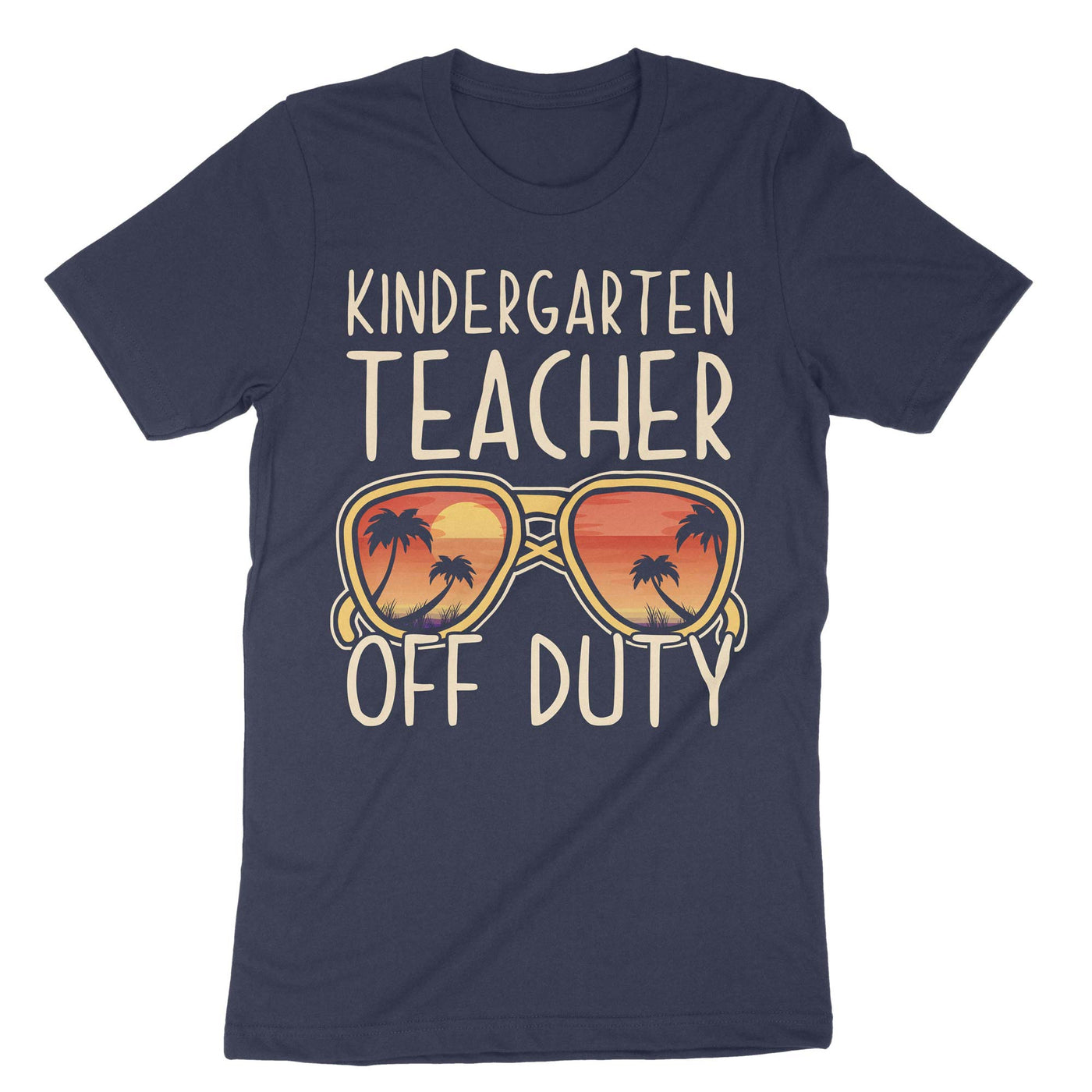 Navy Kindergarten Teacher Off Duty T-Shirt#color_navy