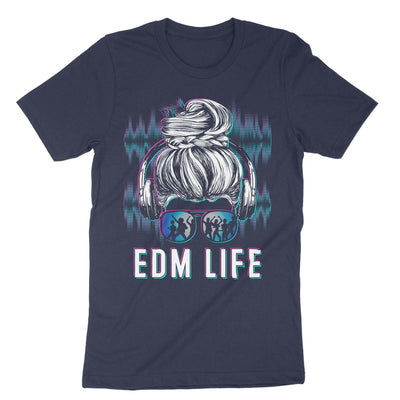 Navy Edm Life Messy Bun T-Shirt#color_navy
