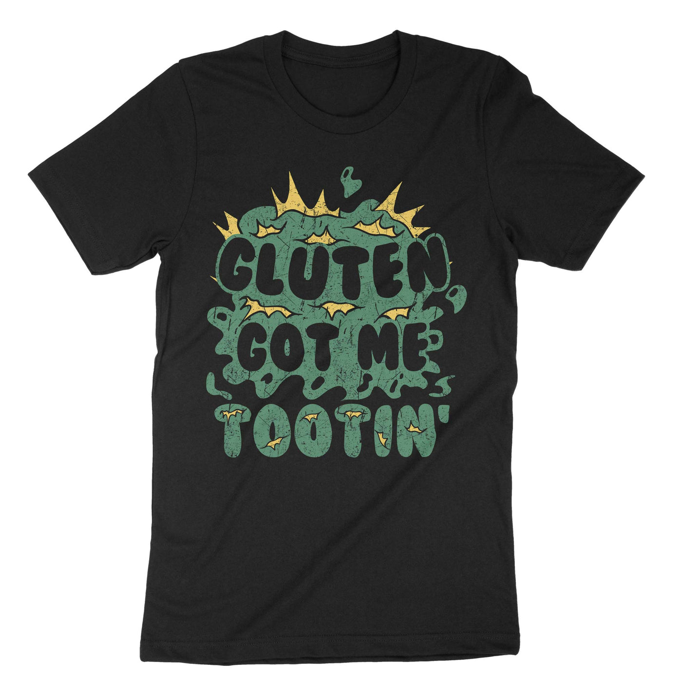 Black Gluten Got Me Tootin T-Shirt#color_black