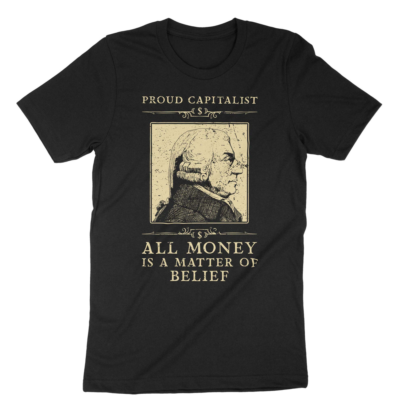 Black Adam Smith All Money Is A Matter Of Belief T-Shirt#color_black