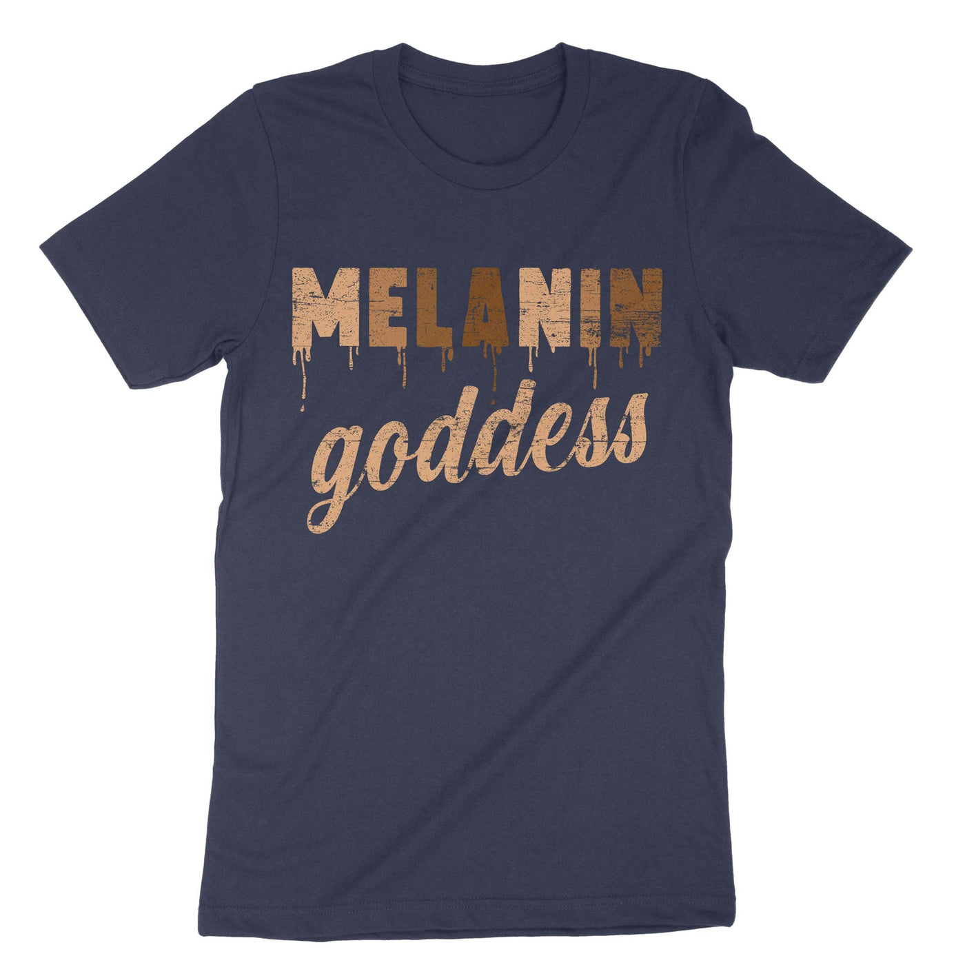 Navy Melanin Goddess T-Shirt#color_navy