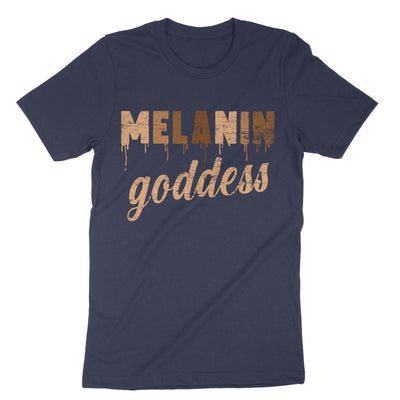 Navy Melanin Goddess T-Shirt#color_navy