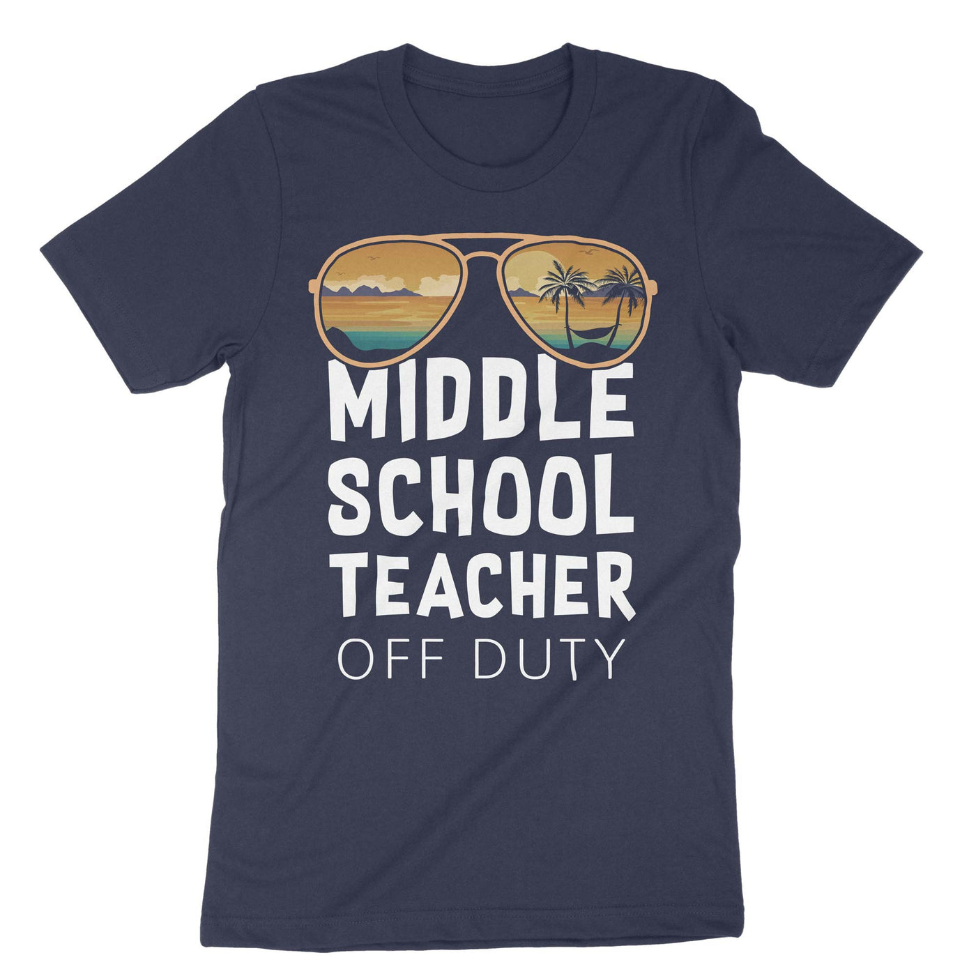 Navy Middle School Teacher Off Duty T-Shirt#color_navy