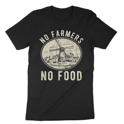 Black No Farmers No Food T-Shirt#color_black