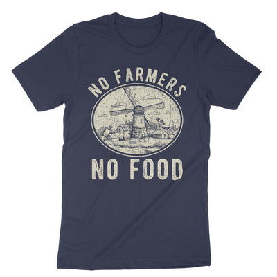 Navy No Farmers No Food T-Shirt#color_navy