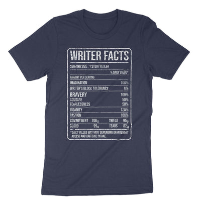 Navy Writer Nutrition Facts T-Shirt#color_navy