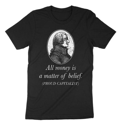 Black Adam Smith All Money Is A Matter Of Belief T-Shirt#color_black