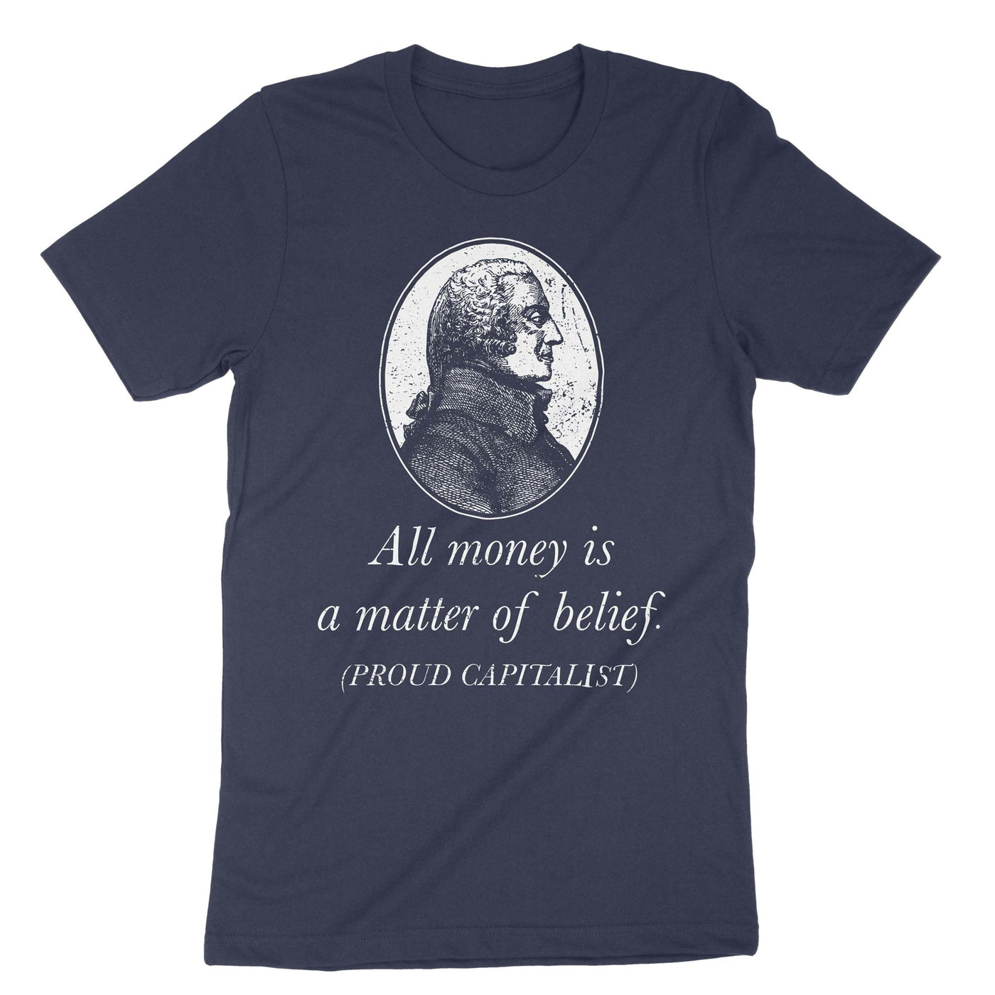 Navy Adam Smith All Money Is A Matter Of Belief T-Shirt#color_navy