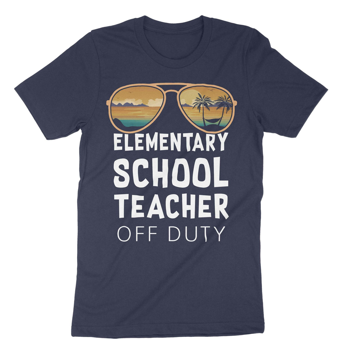 Navy Elementary School Teacher Off Duty T-Shirt#color_navy