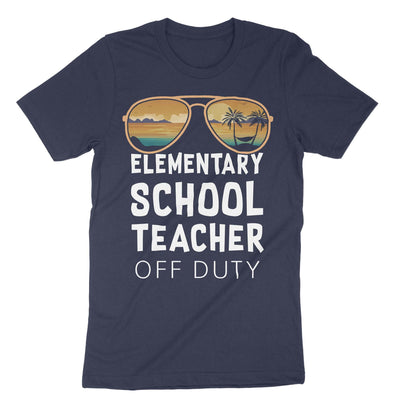 Navy Elementary School Teacher Off Duty T-Shirt#color_navy