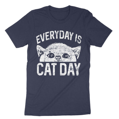 Navy Everyday Is Cat Day T-Shirt#color_navy