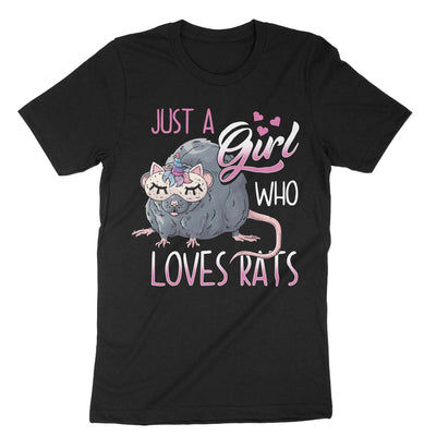 Black Just A Girl Who Loves Rats T-Shirt#color_black