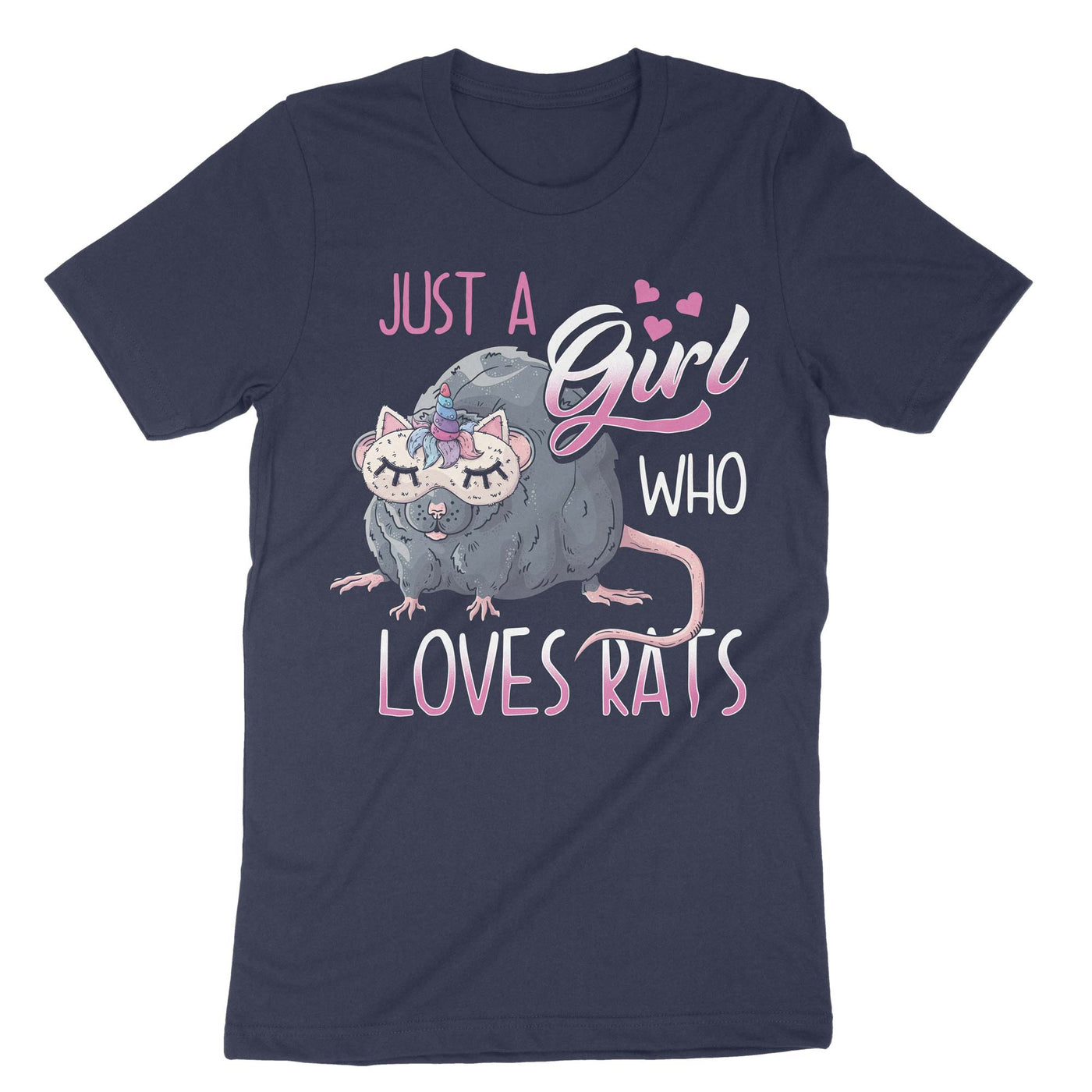 Navy Just A Girl Who Loves Rats T-Shirt#color_navy