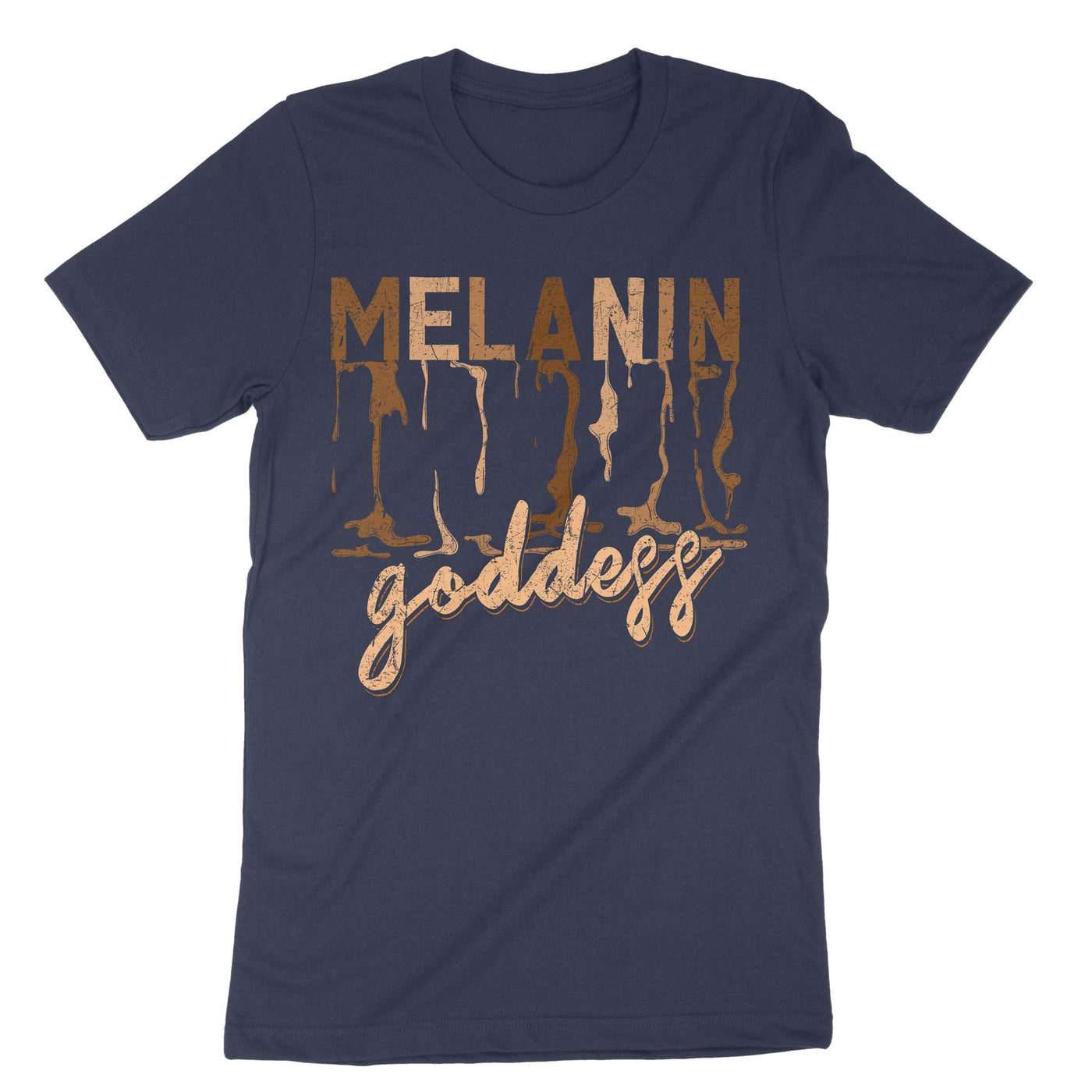 Navy Melanin Goddess T-Shirt#color_navy