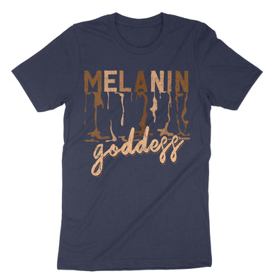 Navy Melanin Goddess T-Shirt#color_navy