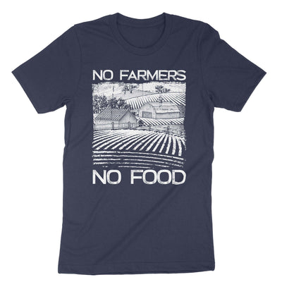 Navy No Farmers No Food T-Shirt#color_navy