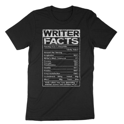 Black Writer Nutrition Facts T-Shirt#color_black