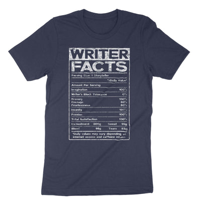 Navy Writer Nutrition Facts T-Shirt#color_navy