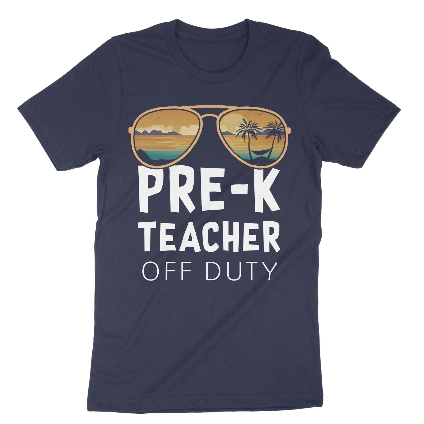 Navy Pre-k Teacher Off Duty T-Shirt#color_navy