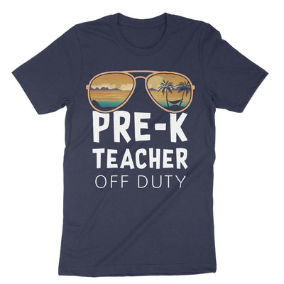 Navy Pre-k Teacher Off Duty T-Shirt#color_navy