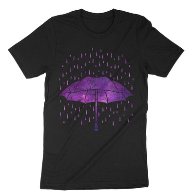 Black Purple Rain Umbrella T-Shirt#color_black