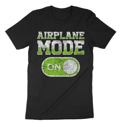 Black Airplane Mode On Vacation Summer Piolot Aviator T-Shirt#color_black