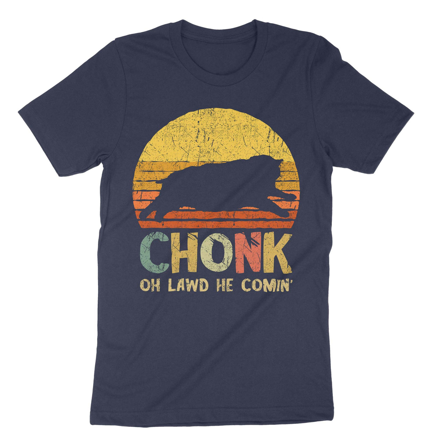 Navy Chonk Oh Lawd He Comin T-Shirt#color_navy