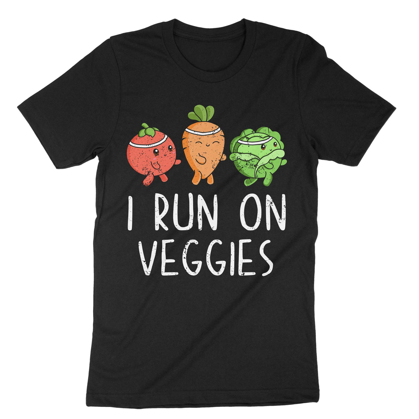 Black I Run On Veggies T-Shirt#color_black