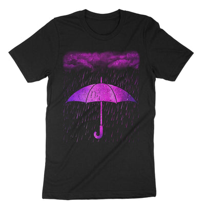 Black Purple Rain Umbrella T-Shirt#color_black