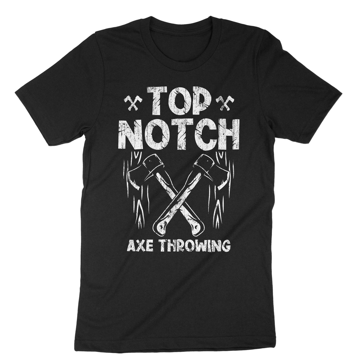 Black Top Notch Axe Throwing T-Shirt#color_black