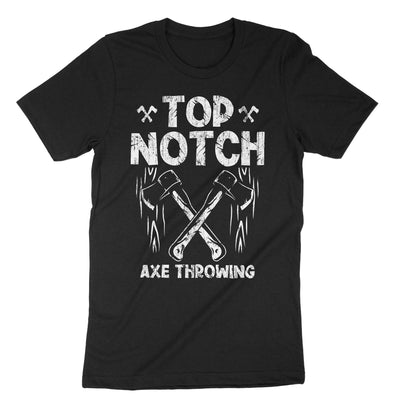 Black Top Notch Axe Throwing T-Shirt#color_black