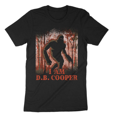 Black Funny Bigfoot Db Cooper T-Shirt#color_black