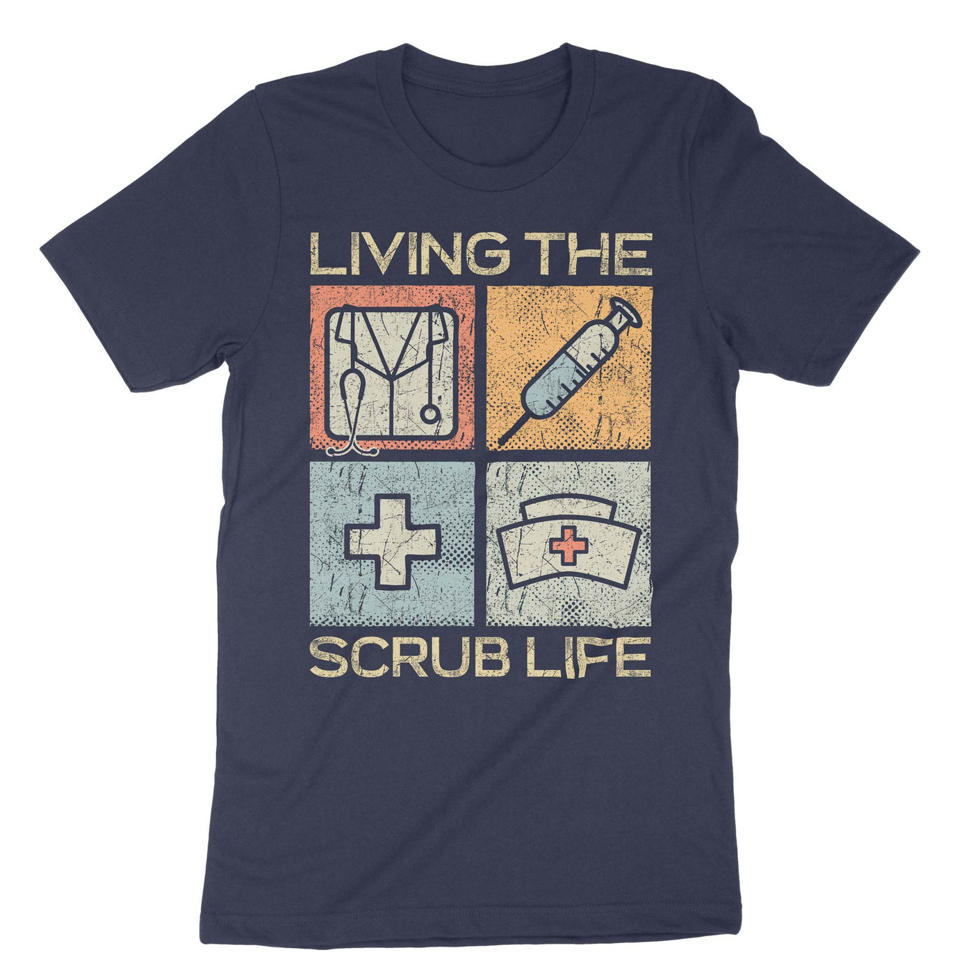 Navy Living The Scrub Life T-Shirt#color_navy