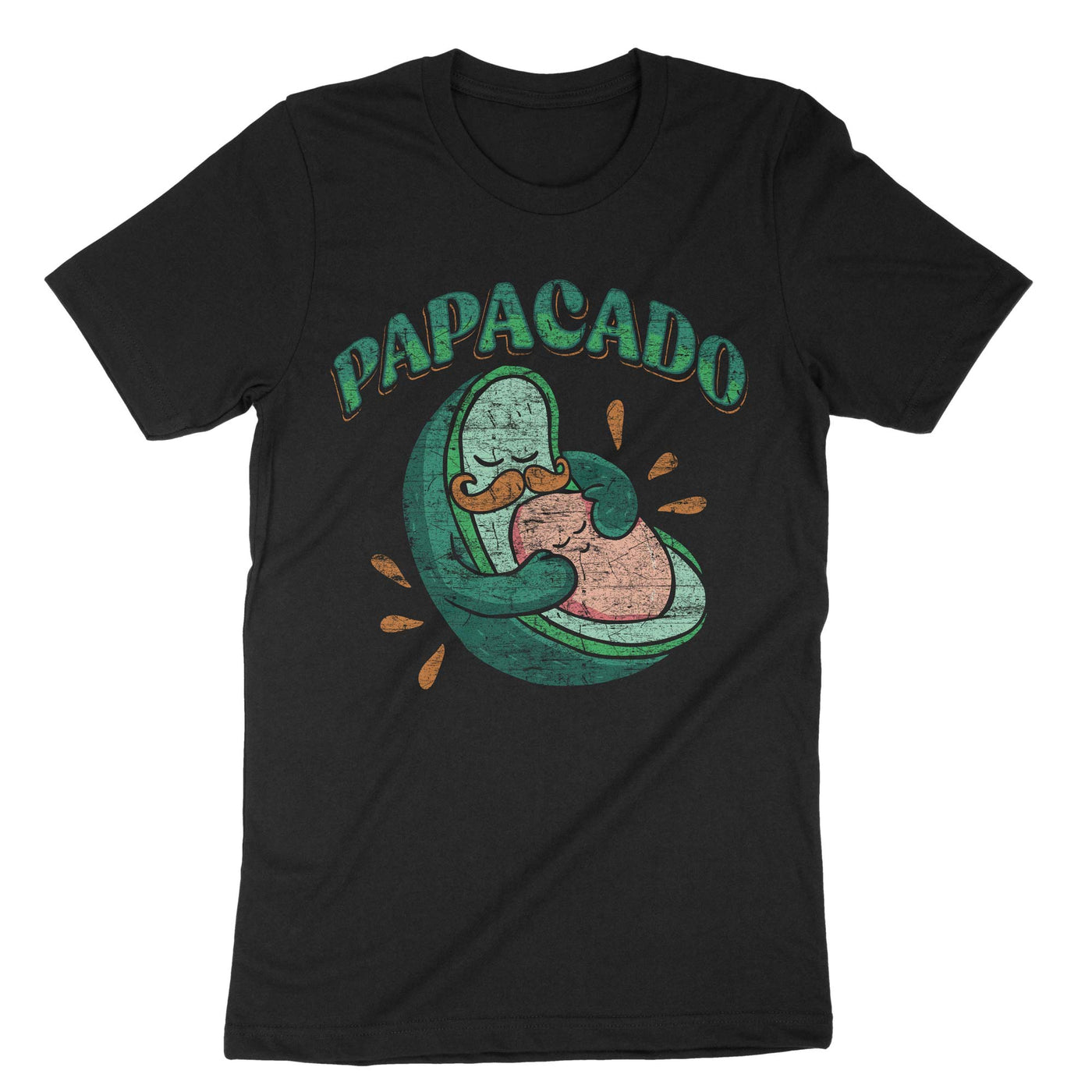 Black Papacado Vegan Dad T-Shirt#color_black