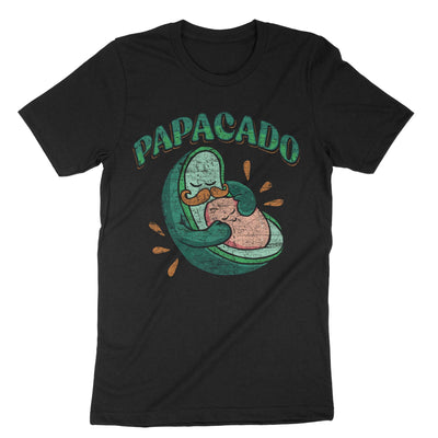 Black Papacado Vegan Dad T-Shirt#color_black
